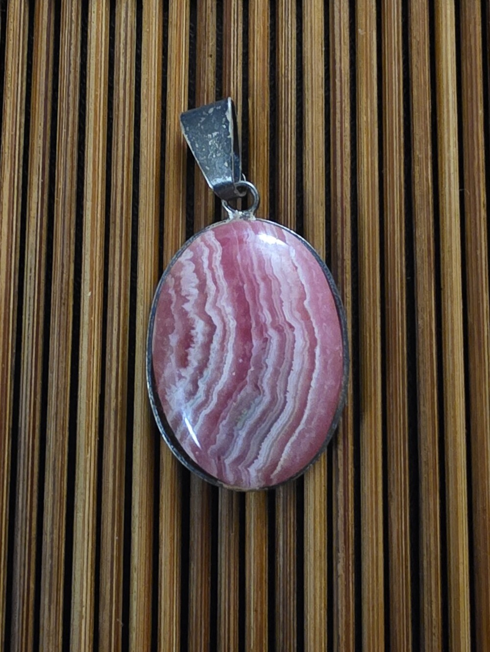 900 Silver Rhodochrosite Pendant (Vintage)